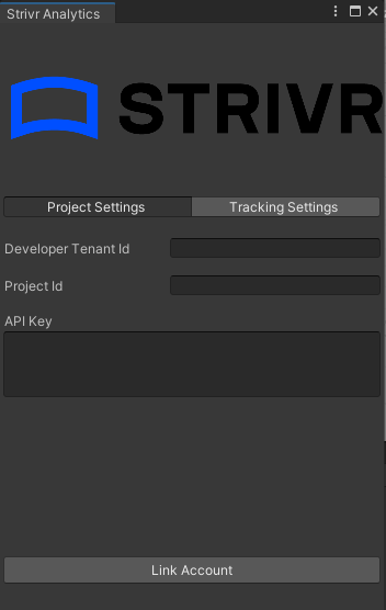 strivr project settings