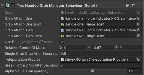 two handed grab manager behaviour